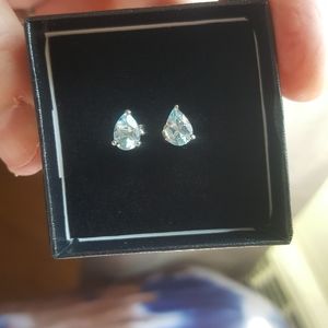 925 Blue topaz studs